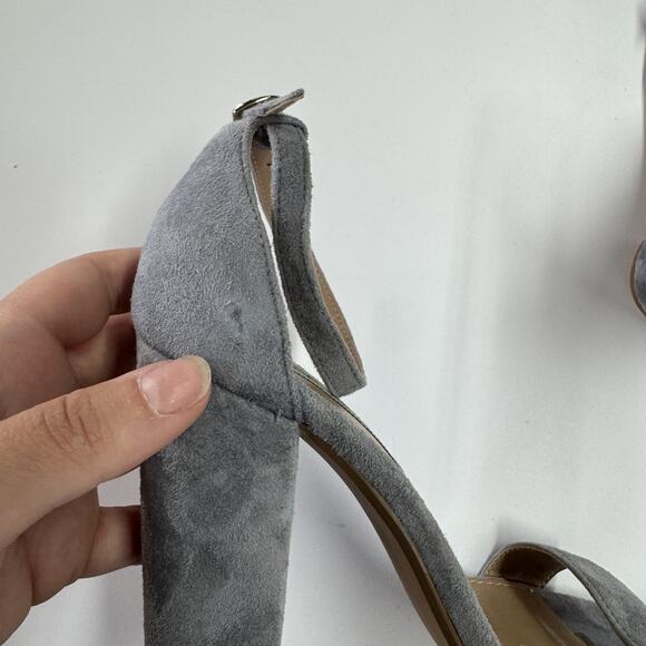 Steve Madden Shoes Womens Size 7.5M Blue Carrson Suede Block Heel Sandal Dressy‎ - Picture 7 of 11